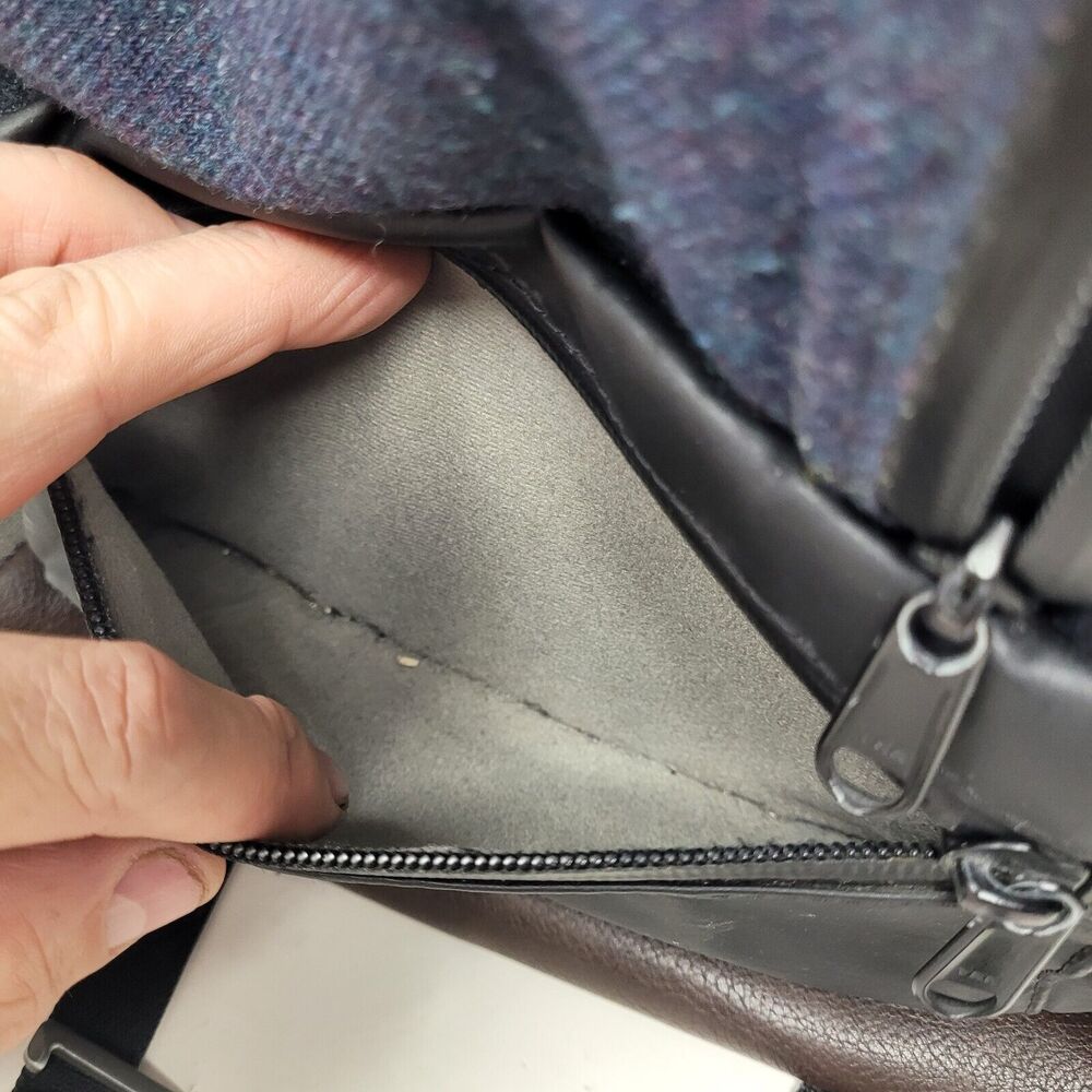 Timbuk2 CUSTOM Alcatraz Blue Gray Brwn Leather Laptop Backpack HANDMADE SAN FRAN - Picture 11 of 16